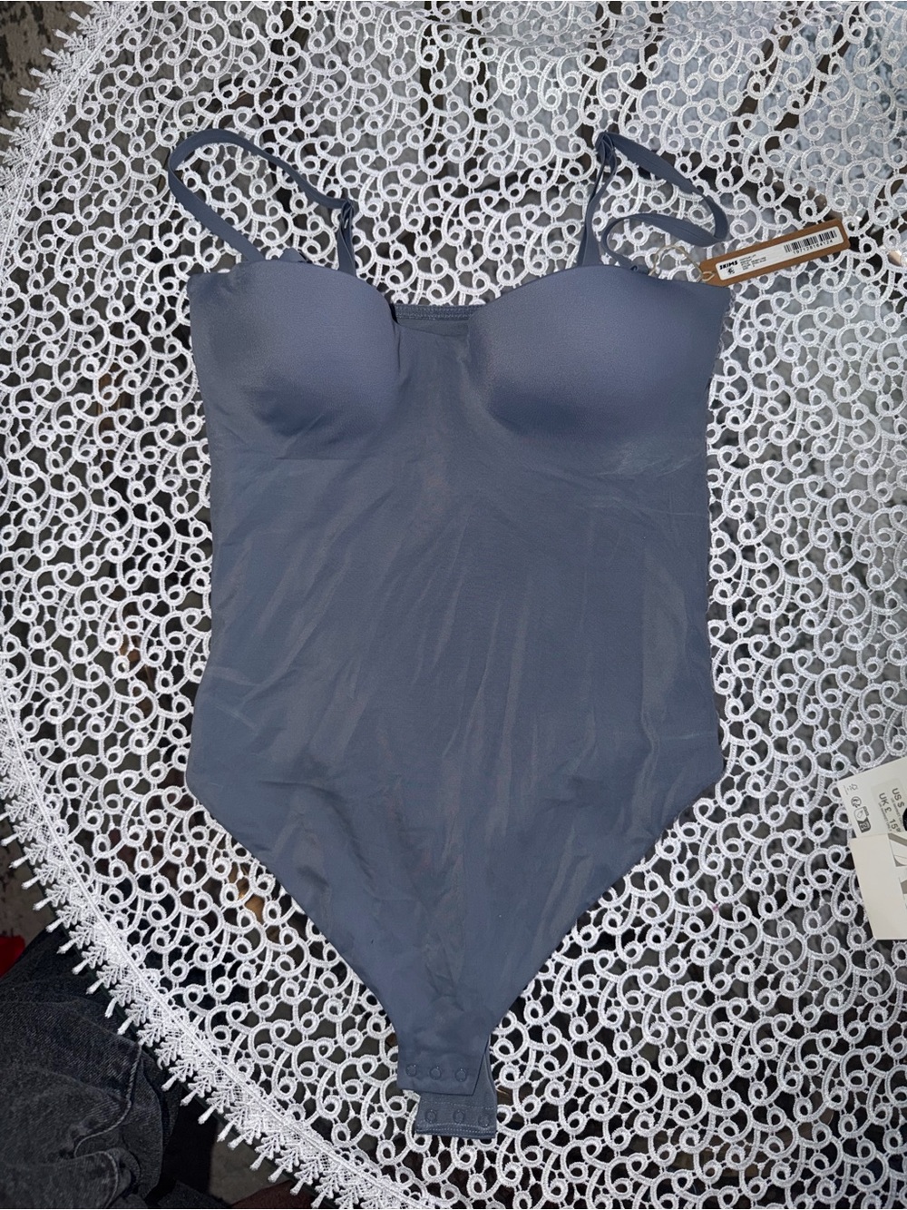 SKIMS Seamless Strap Bodysuit in STEEL BLUE